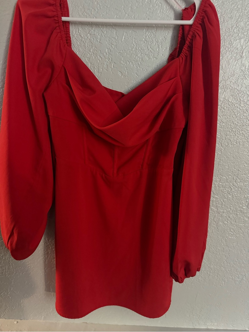 Princess Polly Red Long-Sleeve Cowl Neck Mini Dress